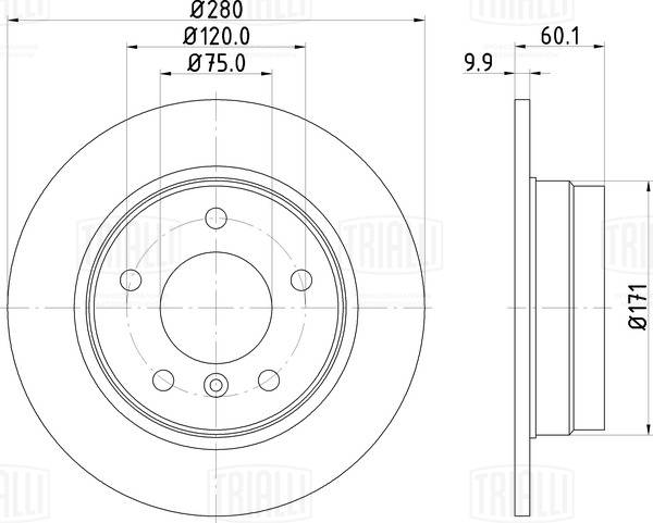 Тормозной диск TRIALLI DF 270058