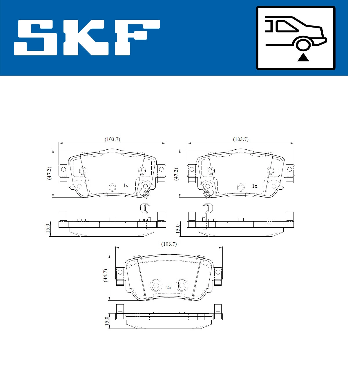 Комплект тормозных колодок дисковый тормоз SKF VKBP 90109 A