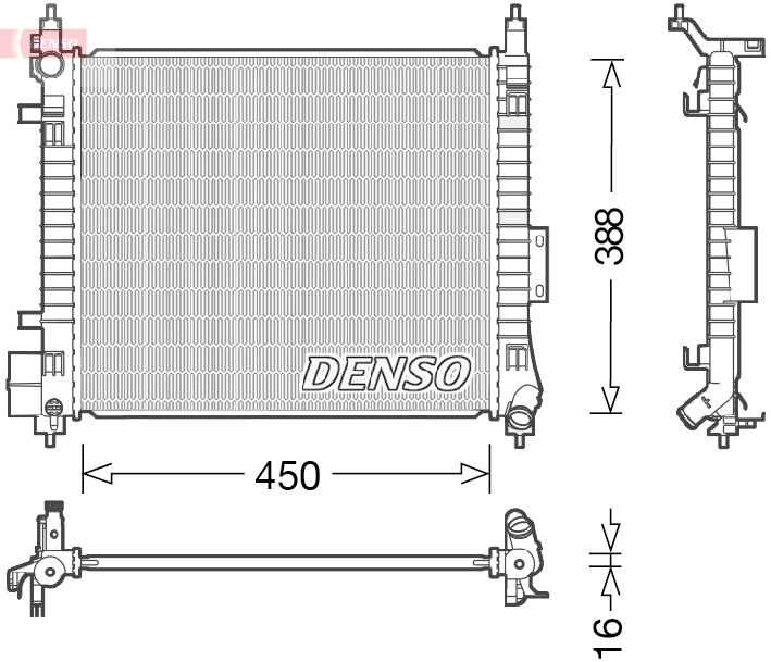 Радиатор охлаждение двигателя DENSO DRM46054
