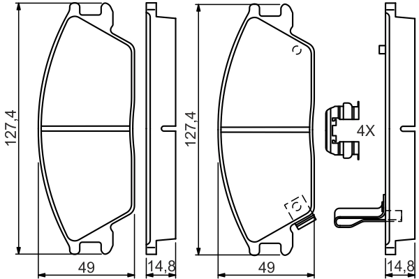 Комплект тормозных колодок дисковый тормоз BOSCH 0 986 494 620