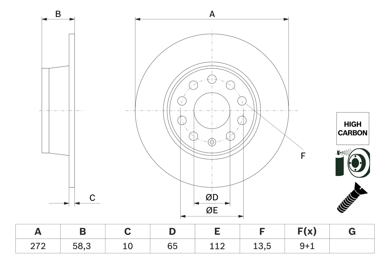 Тормозной диск BOSCH 0 986 479 F23