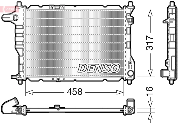 Радиатор охлаждение двигателя DENSO DRM08005