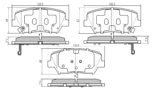 Комплект тормозных колодок дисковый тормоз FREMAX FBP-1898