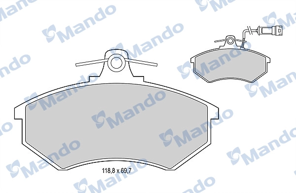 Комплект тормозных колодок дисковый тормоз MANDO MBF015091