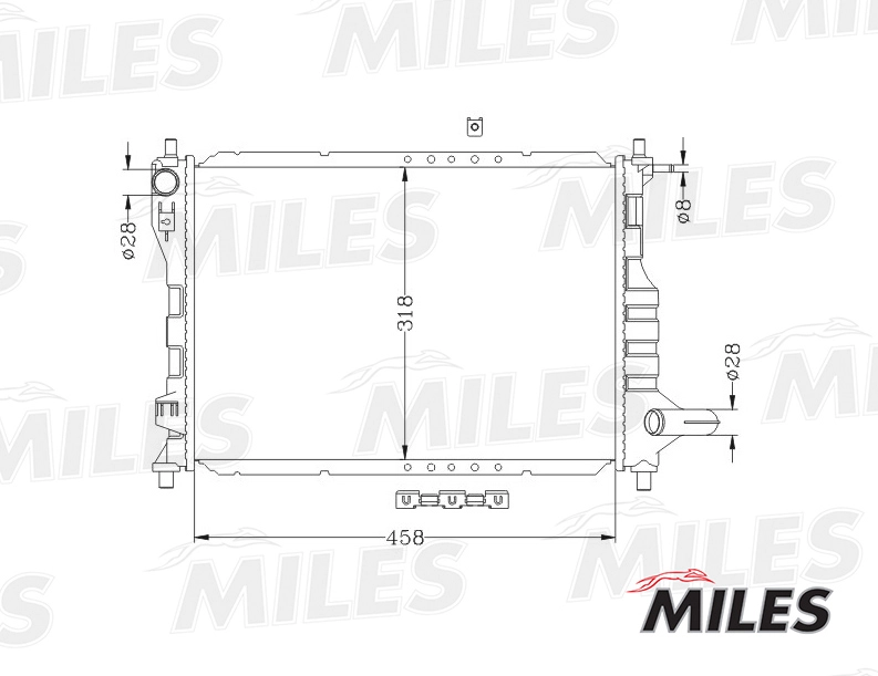 Радиатор охлаждение двигателя MILES ACRB047