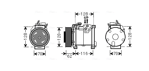 Компрессор кондиционер AVA QUALITY COOLING CRAK109
