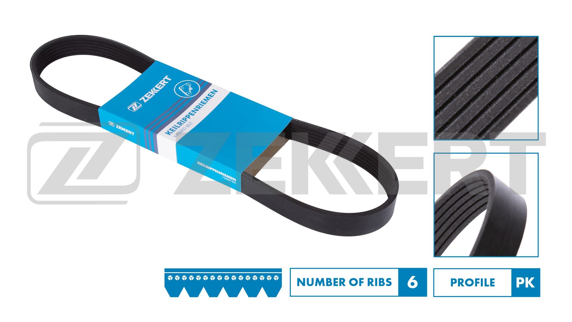 Поликлиновой ремень ZEKKERT KR-6PK1250