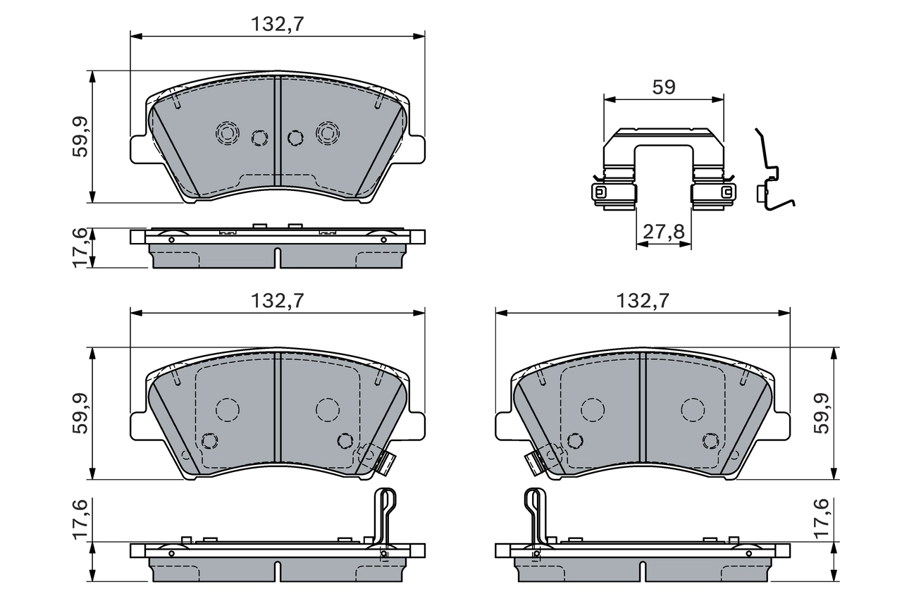 Комплект тормозных колодок дисковый тормоз BOSCH 0 986 460 189