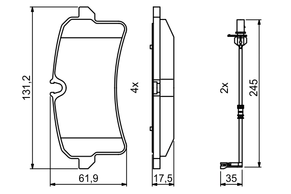 Комплект тормозных колодок дисковый тормоз BOSCH 0 986 494 842