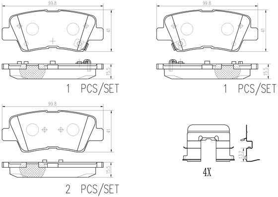 Комплект тормозных колодок дисковый тормоз BREMBO P30094N