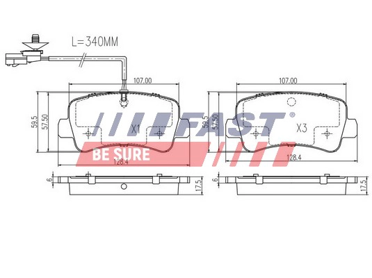 Комплект тормозных колодок дисковый тормоз FAST FT29538