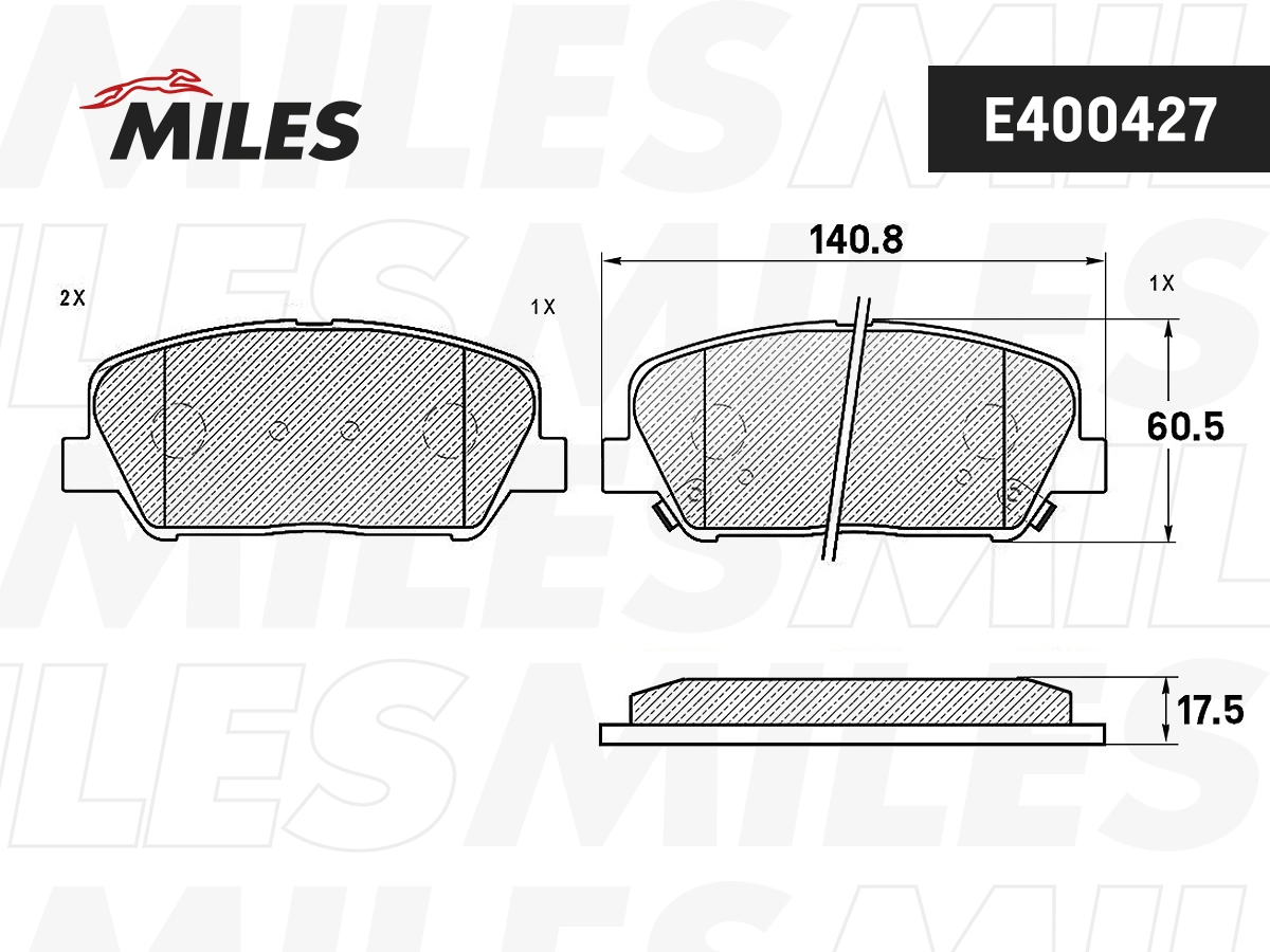 Комплект тормозных колодок дисковый тормоз MILES E400427
