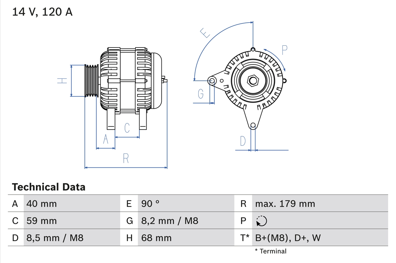 Генератор BOSCH 0 986 040 360