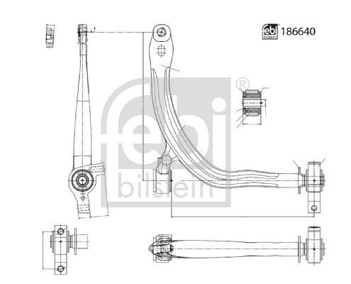 Рычаг независимой подвески колеса подвеска колеса FEBI BILSTEIN 186640