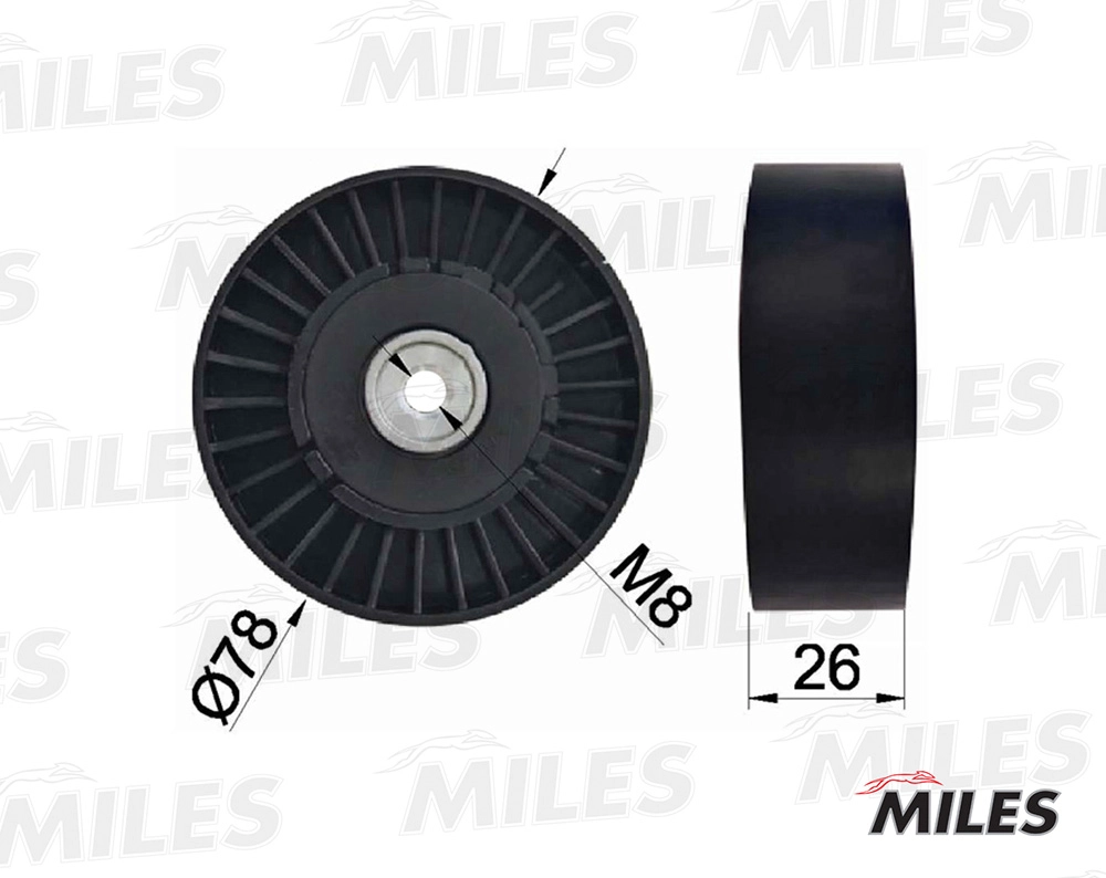Натяжной ролик поликлиновой ремень MILES AG03115