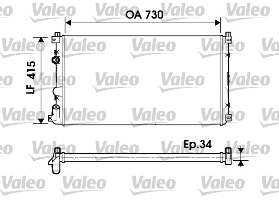 Радиатор охлаждение двигателя VALEO 732918