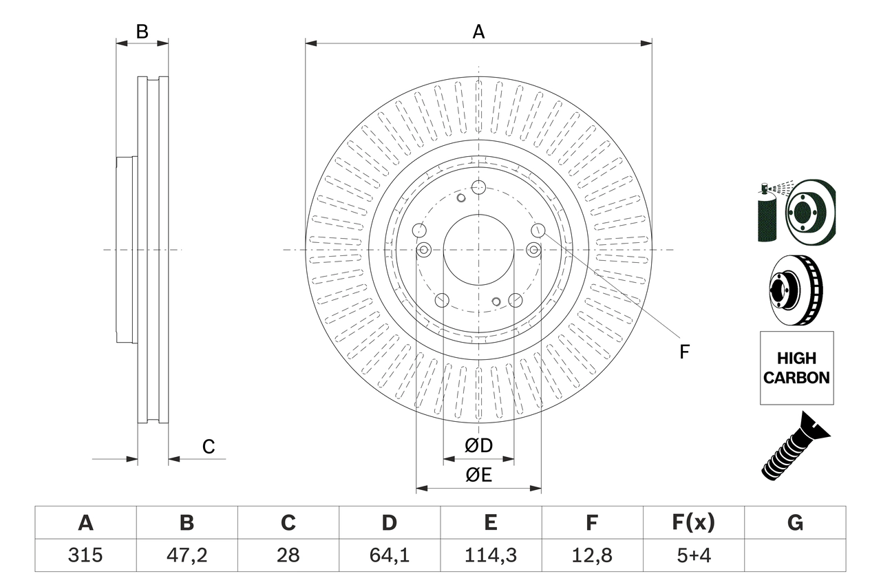 Тормозной диск BOSCH 0 986 479 F12