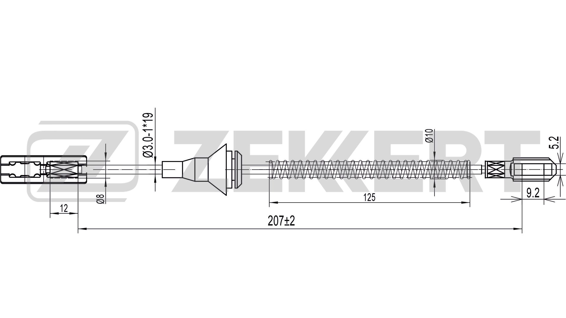 Тросик cтояночный тормоз ZEKKERT BZ-1121