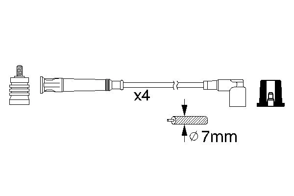 Комплект проводов зажигания BOSCH 0 986 356 361
