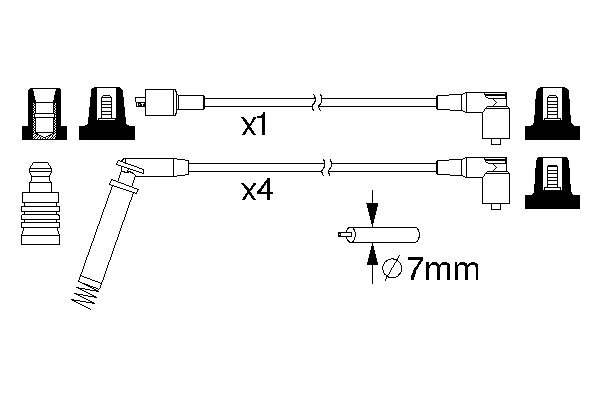 Комплект проводов зажигания BOSCH 0 986 357 148