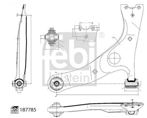 Рычаг независимой подвески колеса подвеска колеса FEBI BILSTEIN 187785