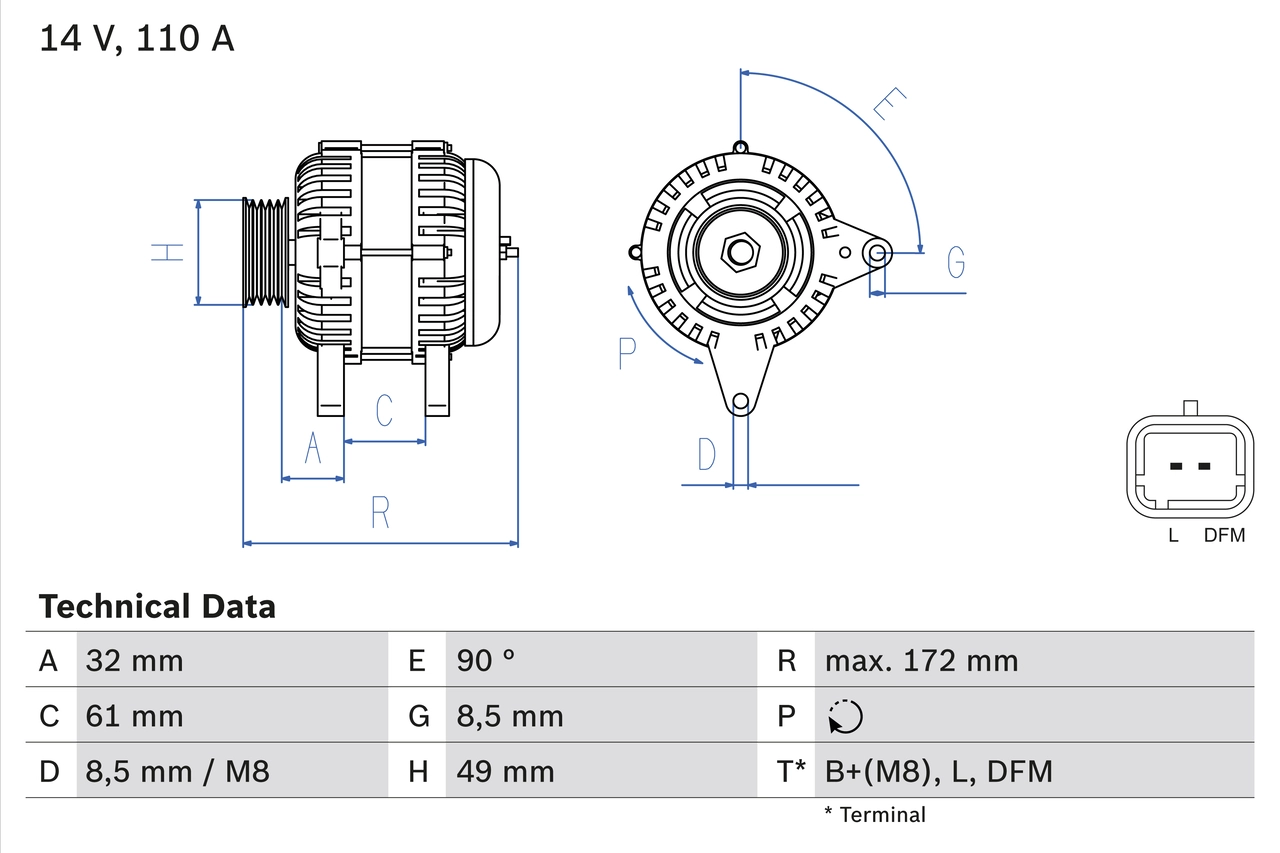 Генератор BOSCH 0 986 080 330