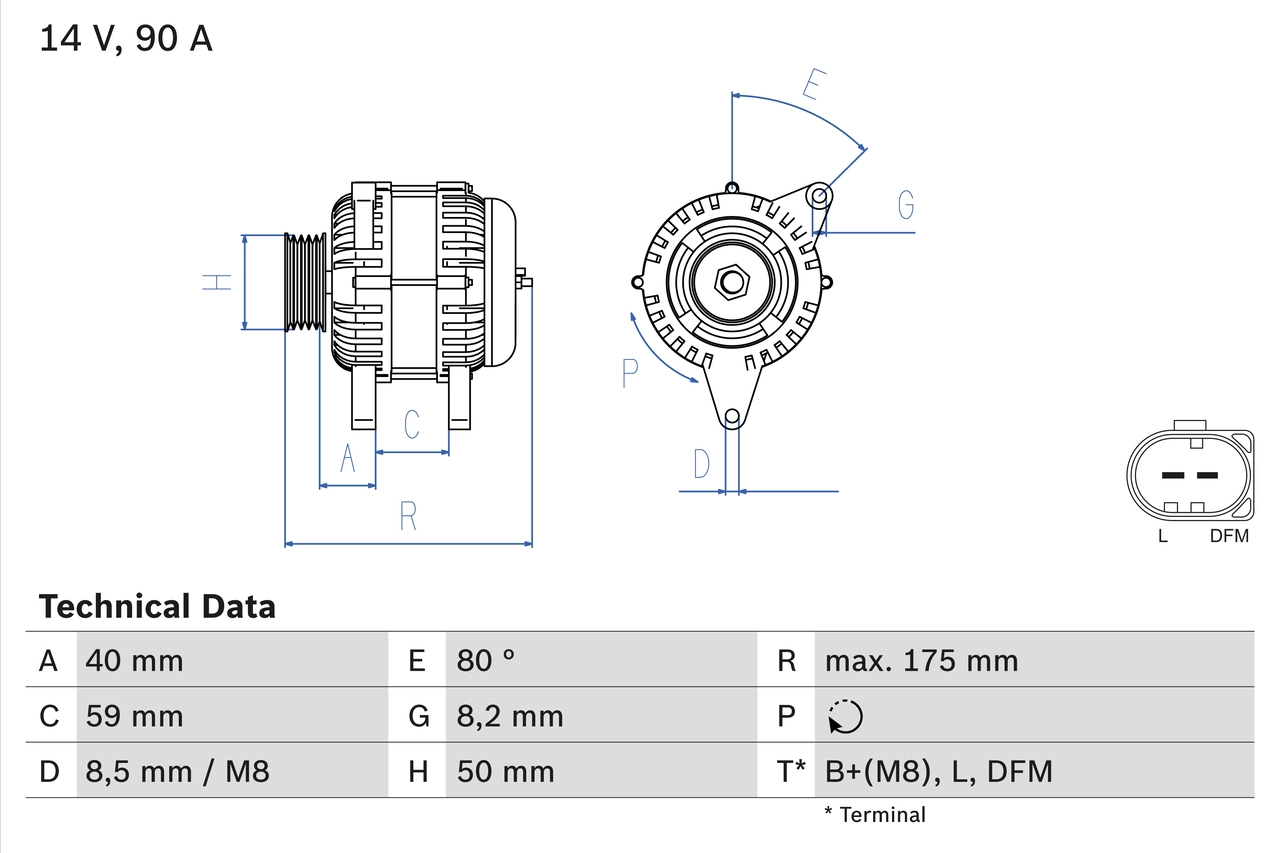 Генератор BOSCH 0 986 041 310