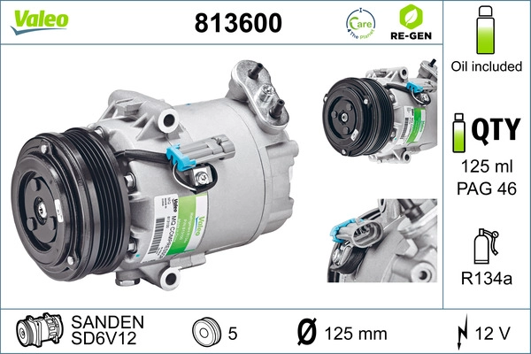 Компрессор кондиционер VALEO 813600