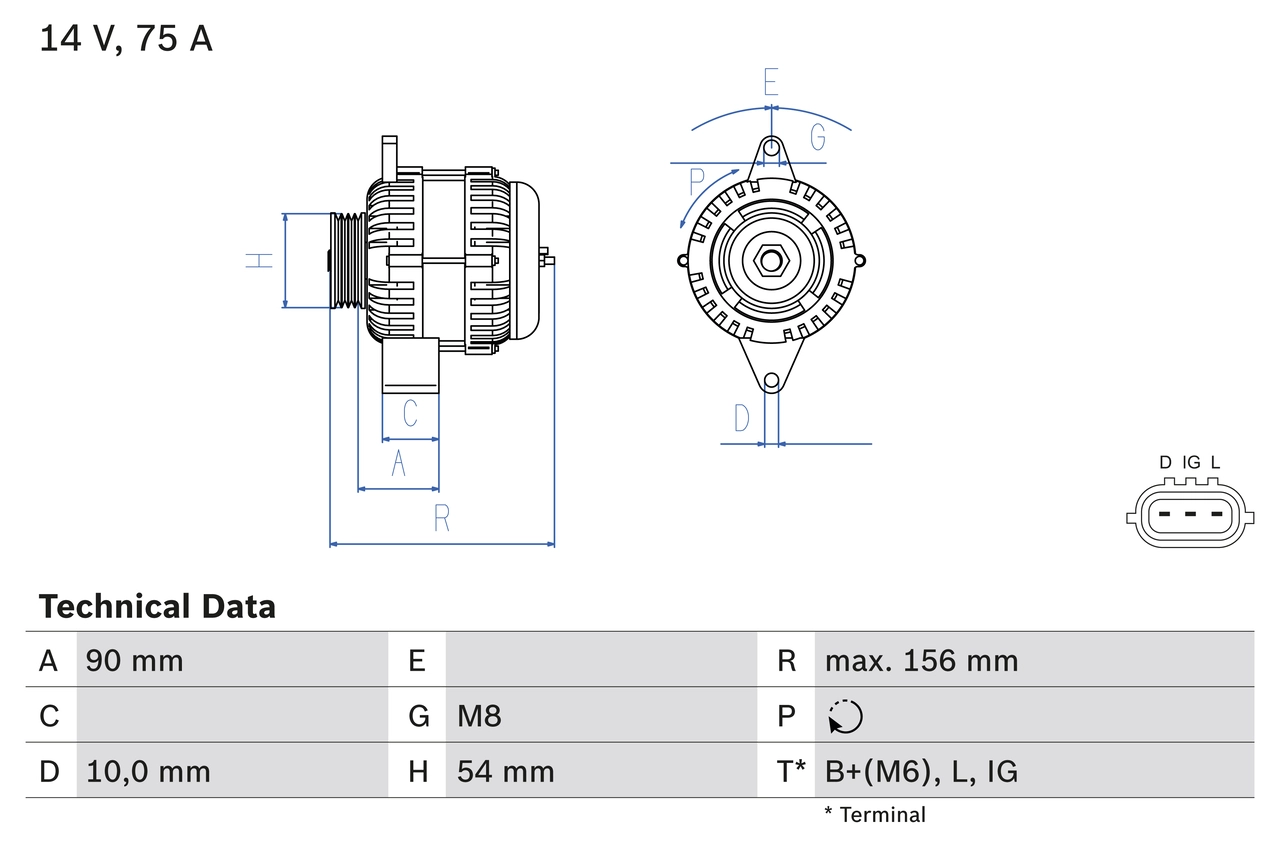 Генератор BOSCH 0 986 081 950