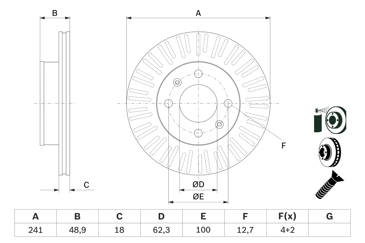 Тормозной диск BOSCH 0 986 479 E73