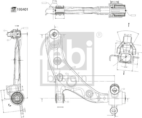 Рычаг независимой подвески колеса подвеска колеса FEBI BILSTEIN 193401