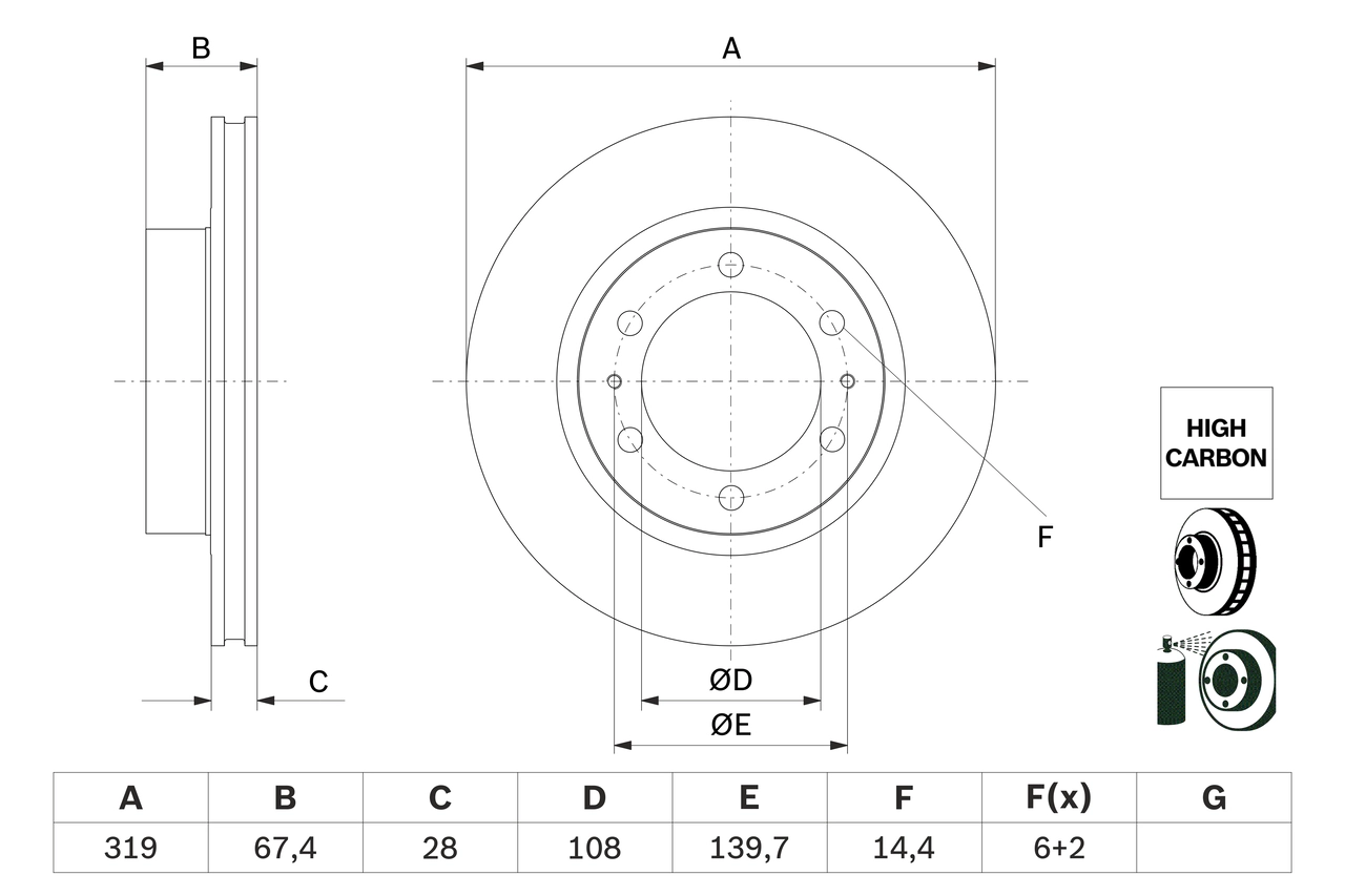 Тормозной диск BOSCH 0 986 479 G19