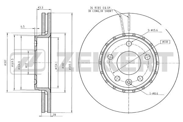 Тормозной диск ZEKKERT BS5141B