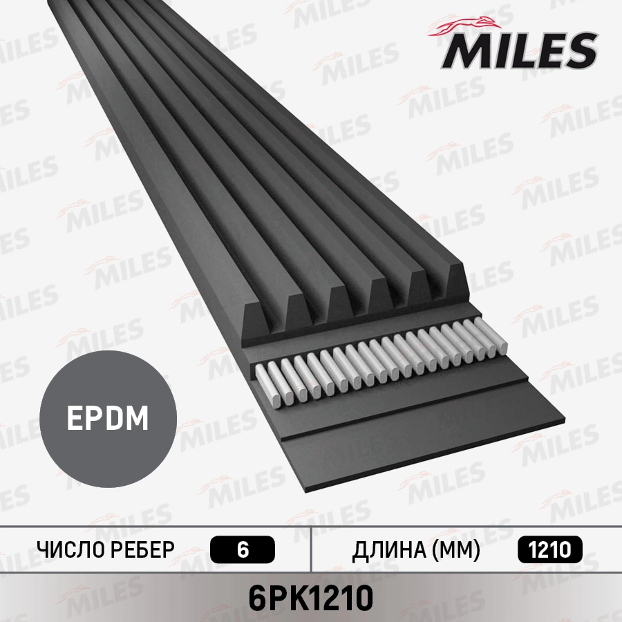Поликлиновой ремень MILES 6PK1210