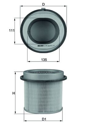 Воздушный фильтр MAHLE/KNECHT LX 670