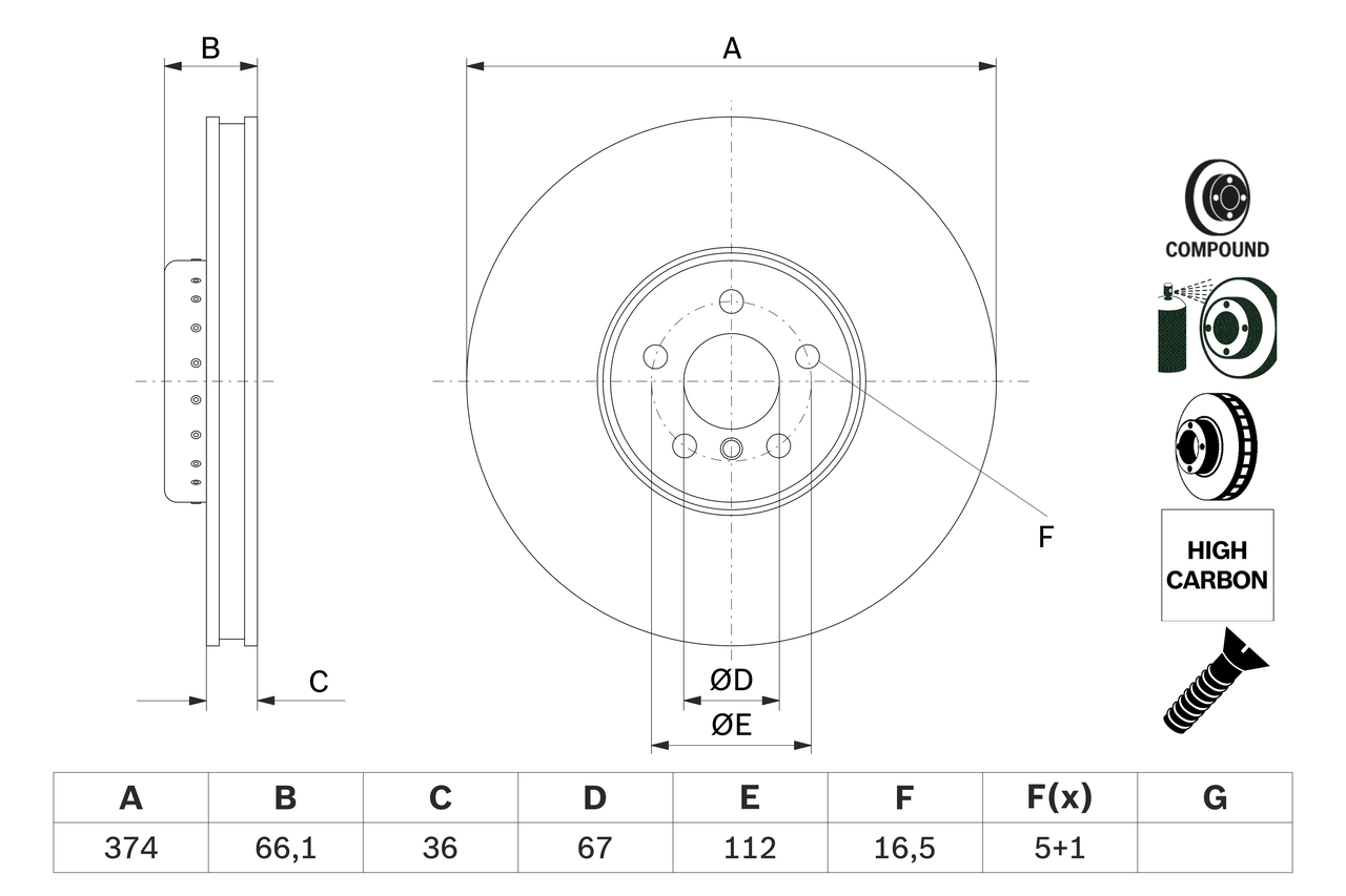 Тормозной диск BOSCH 0 986 479 F60