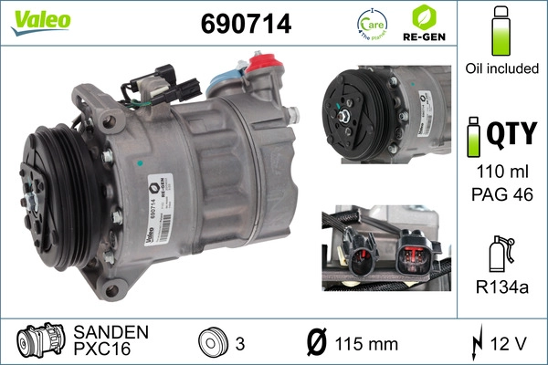 Компрессор кондиционер VALEO 690714