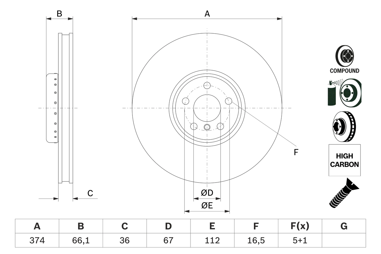 Тормозной диск BOSCH 0 986 479 F54