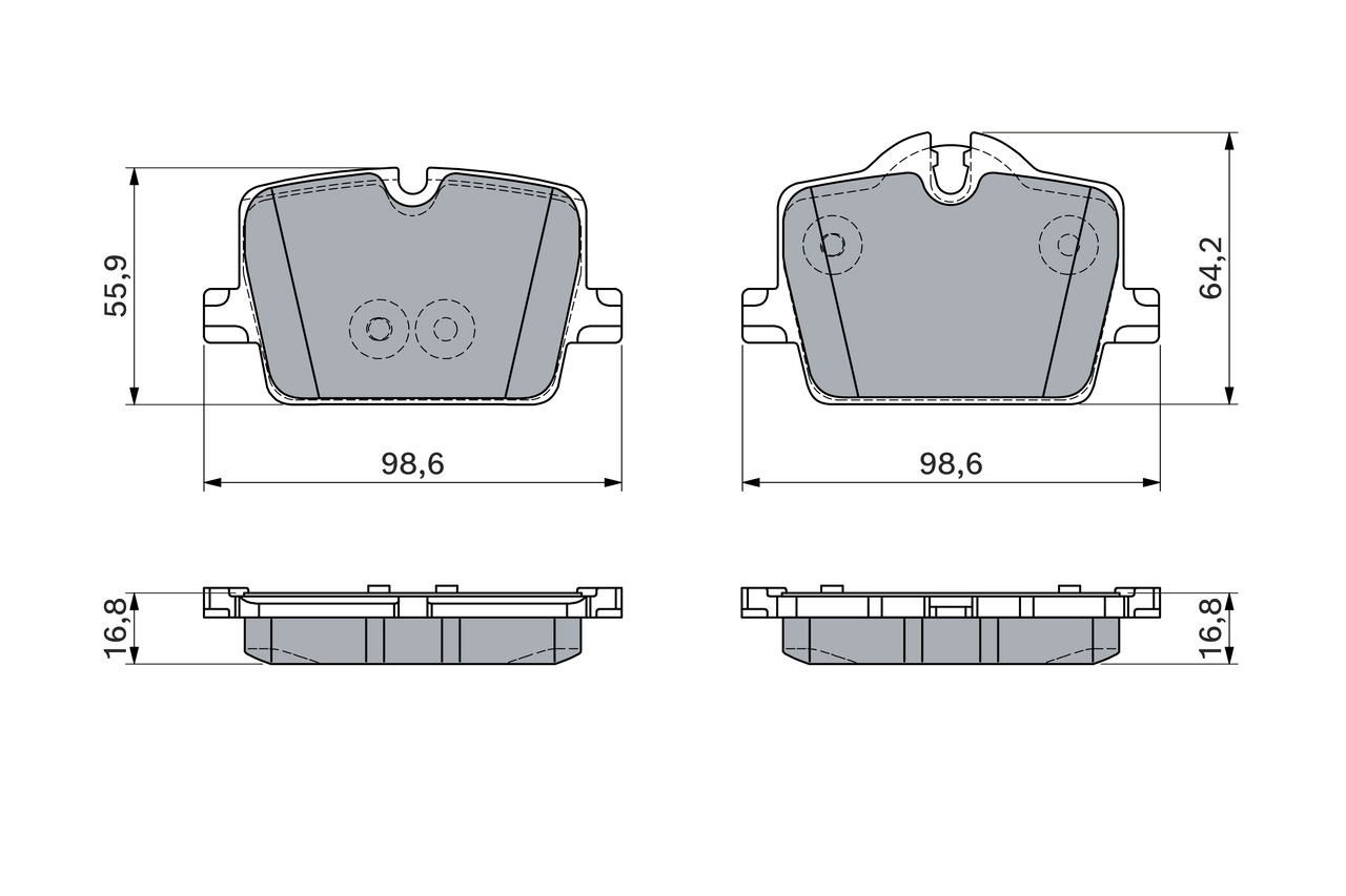 Комплект тормозных колодок дисковый тормоз BOSCH 0 986 460 056