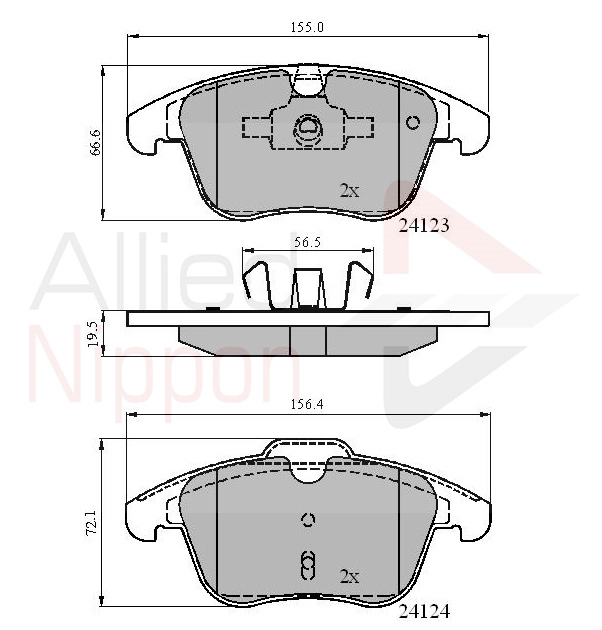Комплект тормозных колодок дисковый тормоз ALLIED NIPPON ADB01591