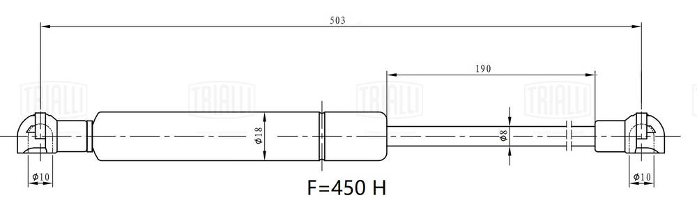 Газовая пружина крышка багажник TRIALLI GS 1909