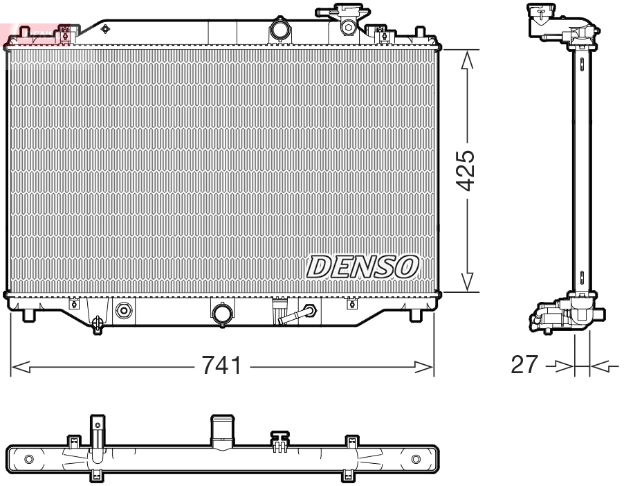 Радиатор охлаждение двигателя DENSO DRM44051