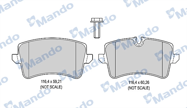 Комплект тормозных колодок дисковый тормоз MANDO MBF015387