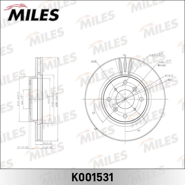 Тормозной диск MILES K001531
