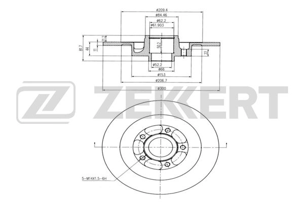Тормозной диск ZEKKERT BS-5870BZ
