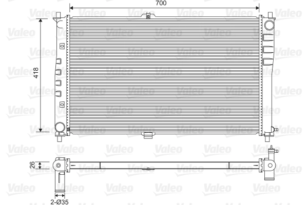Радиатор охлаждение двигателя VALEO 701602
