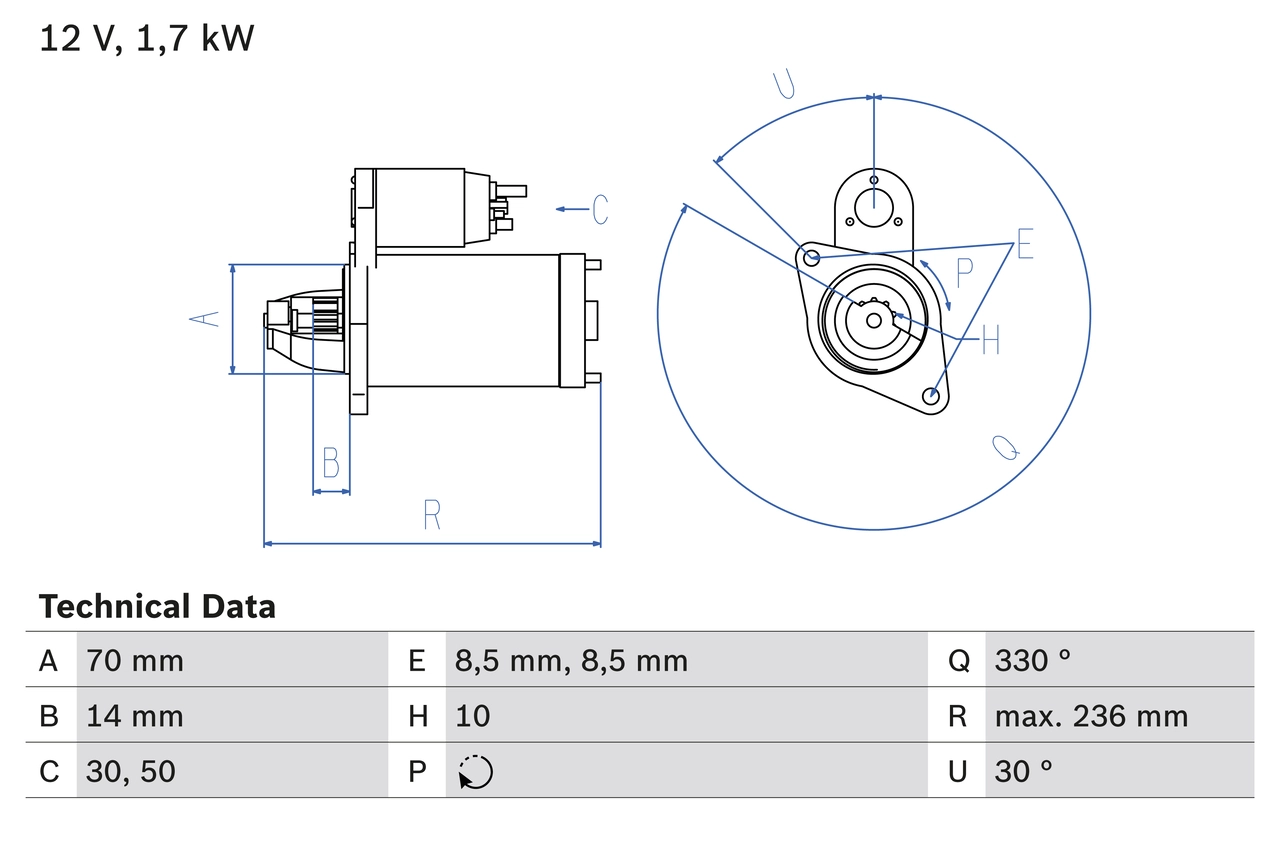 Стартер BOSCH 0 986 018 180