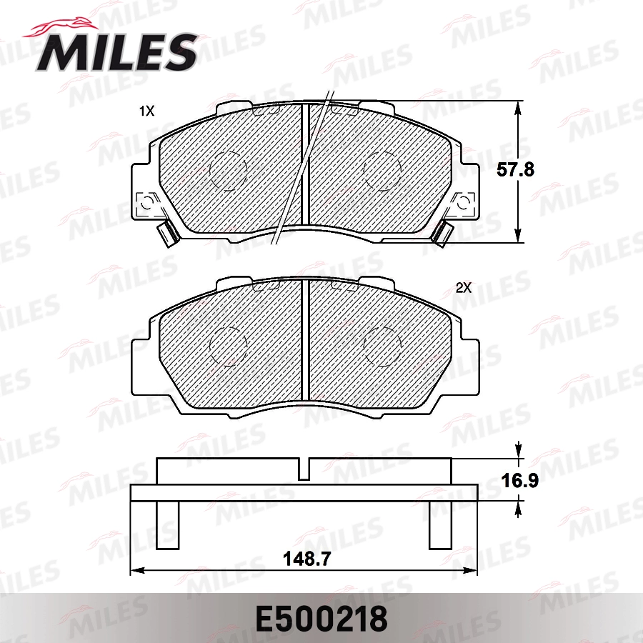 Комплект тормозных колодок дисковый тормоз MILES E500218