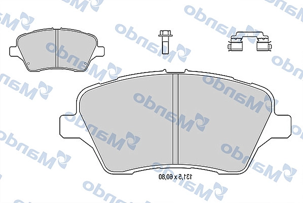 Комплект тормозных колодок дисковый тормоз MANDO MBF015279