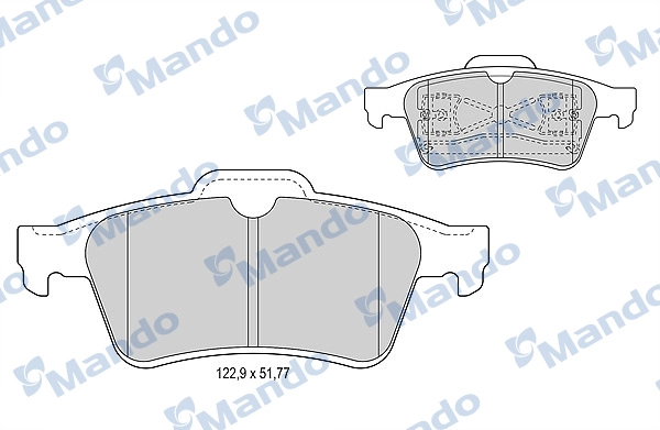 Комплект тормозных колодок дисковый тормоз MANDO MBF015956